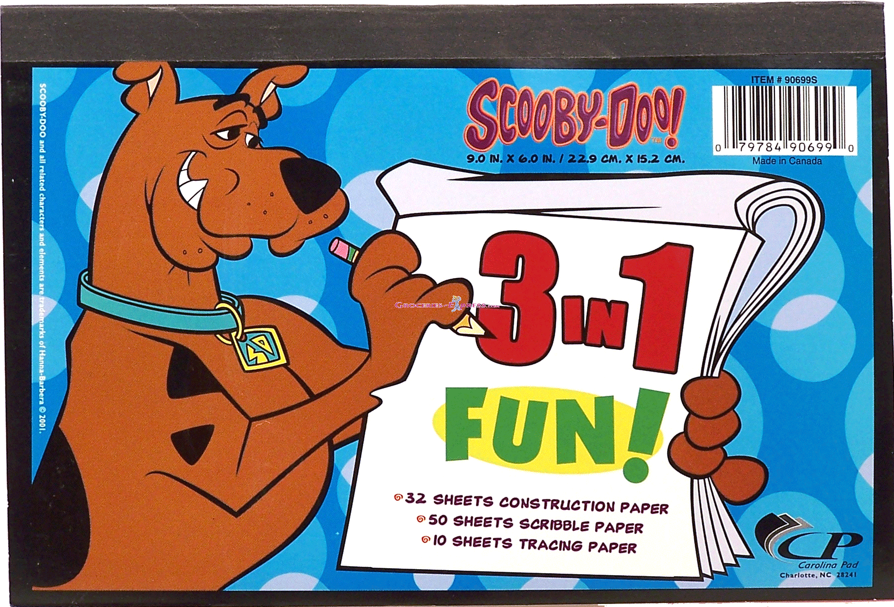 Carolina Pad&nbsp;&nbsp;scooby-doo! 3 in 1 fun!, 32 sheets construction paper, 50 sheets scribble paper, 10 sheets tracing p Full-Size Picture